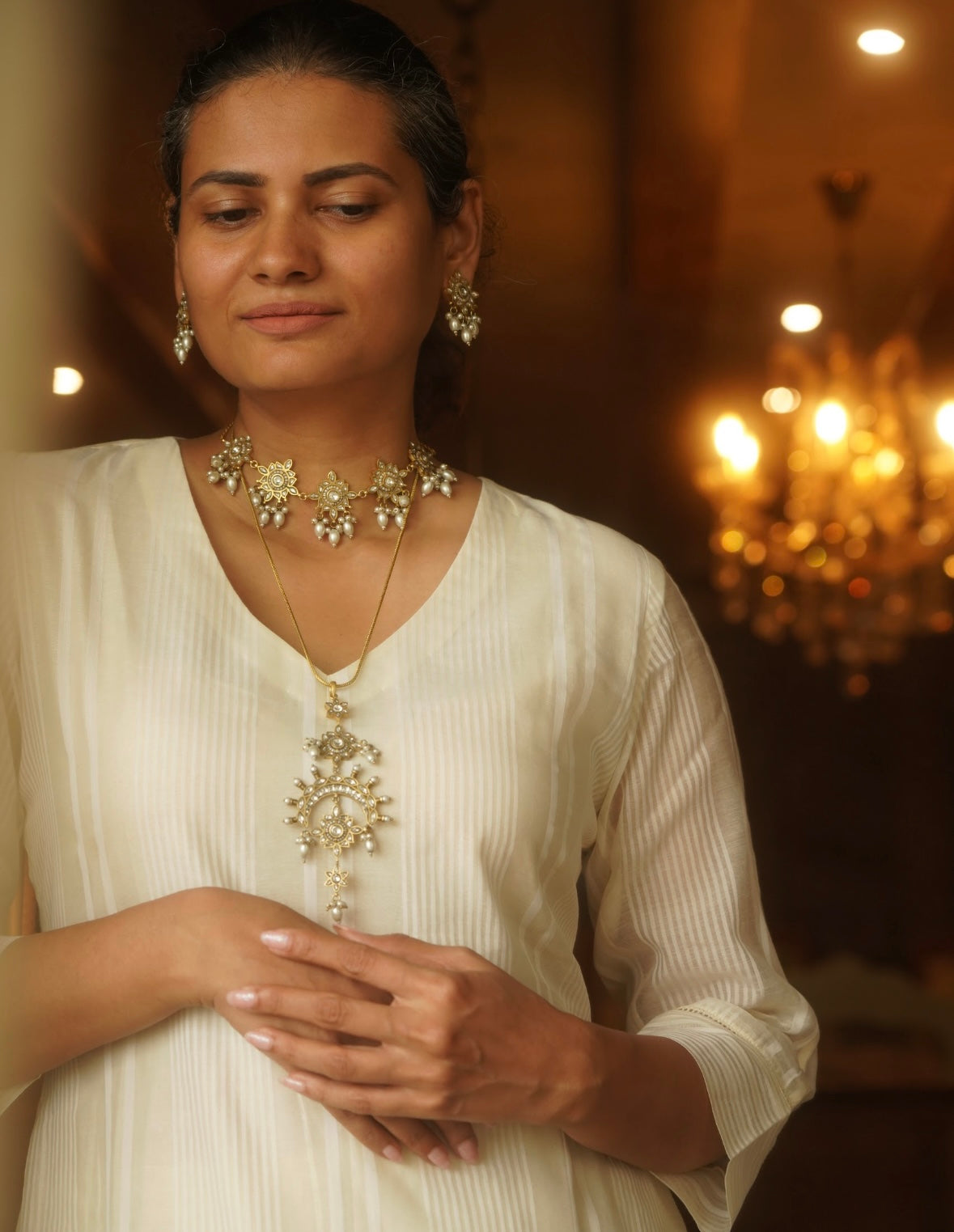 Azhagi Set - Choker and Earrings