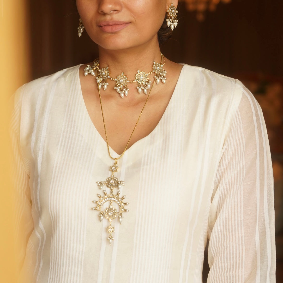 Azhagi Set - Choker and Earrings