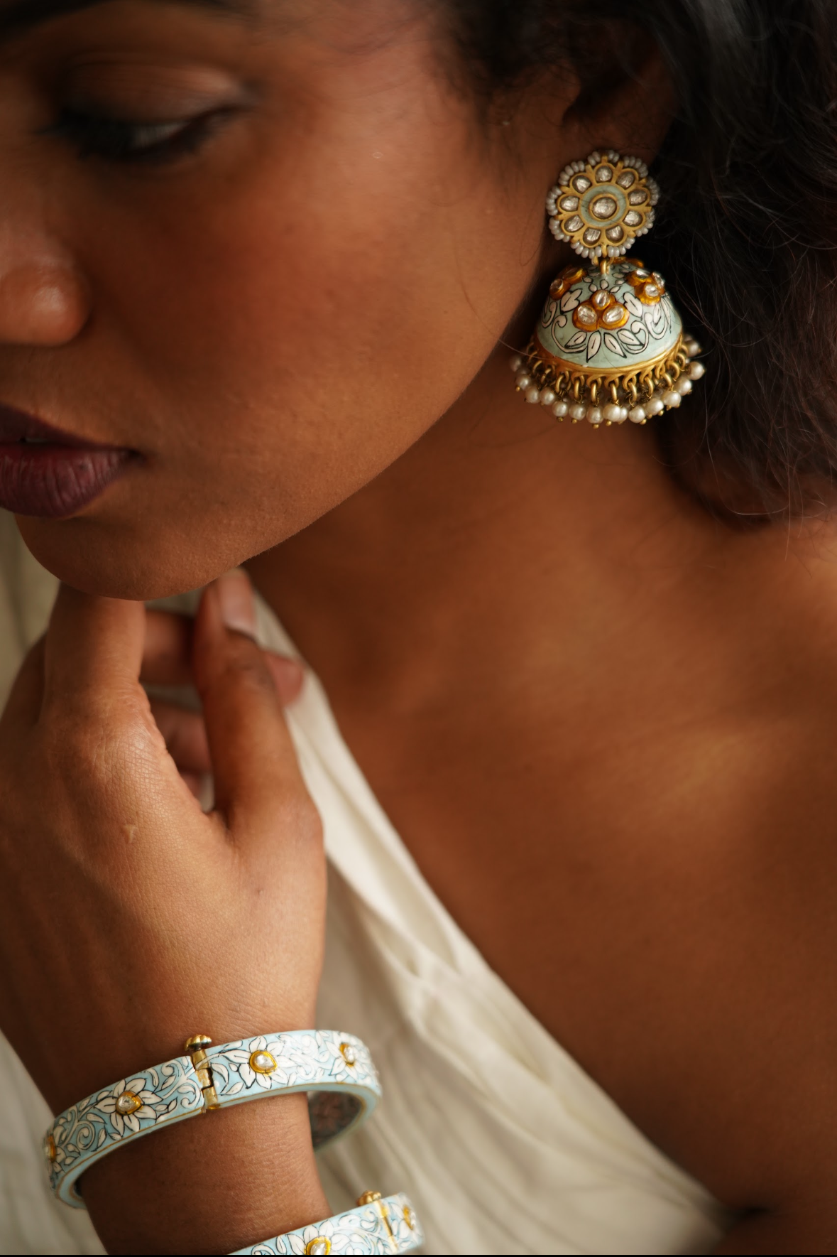 Aqua Jhumkas