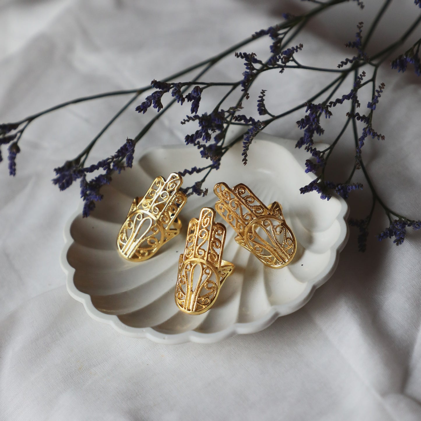 Hamsa adjustable Ring