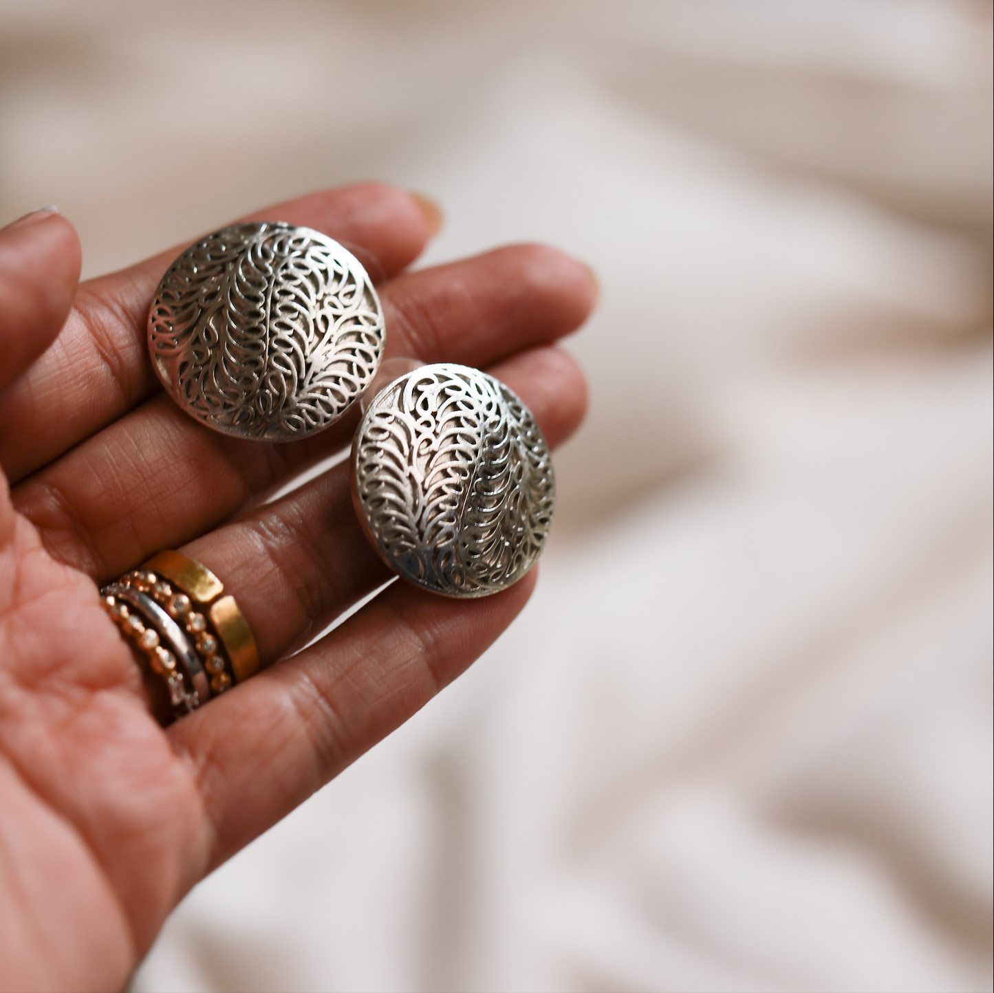 Haya Earrings - Silver Tone