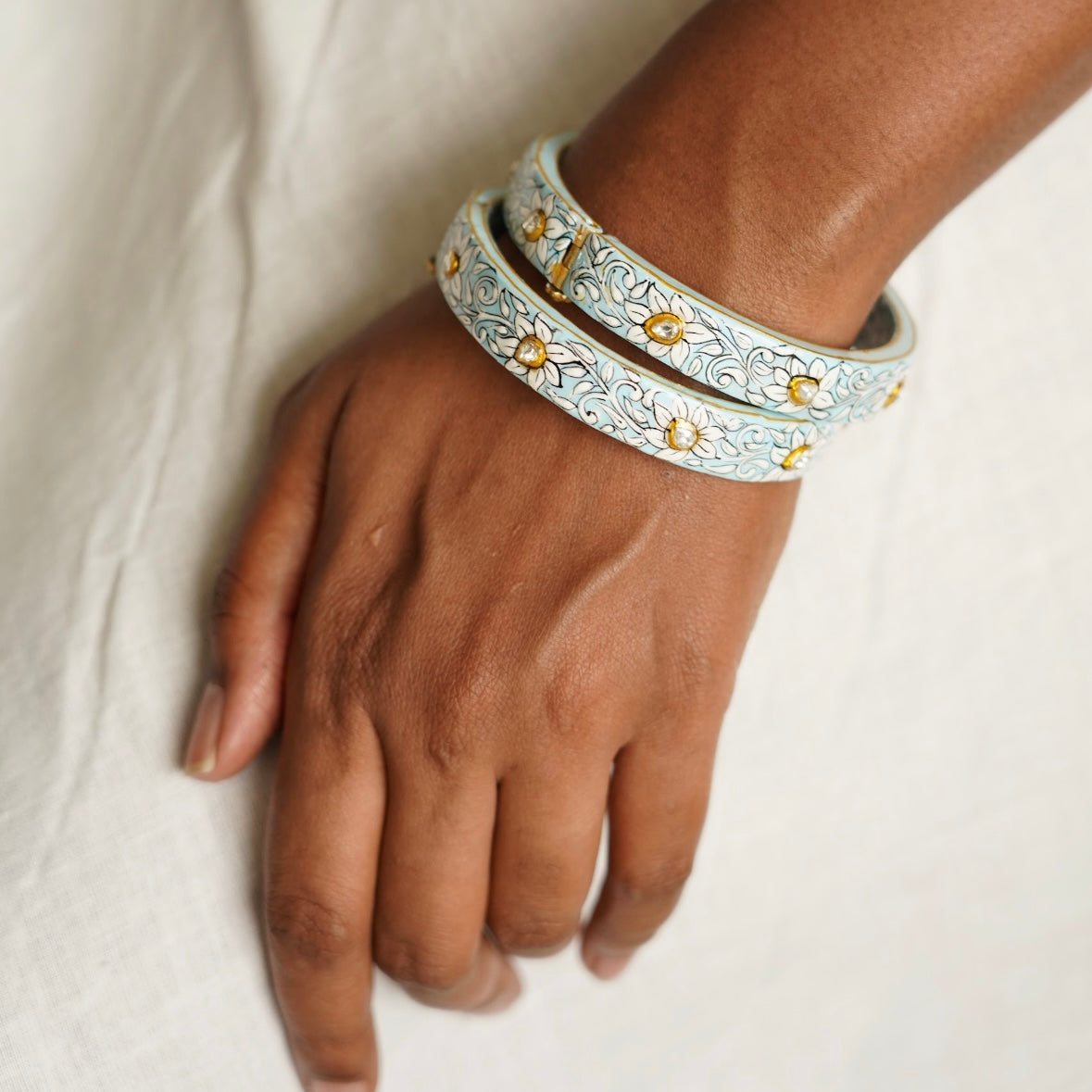 Aqua Bangles - Pair