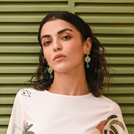 Firoza Phool Earrings