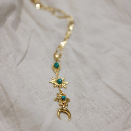 Firoza Surya Chandra Necklace