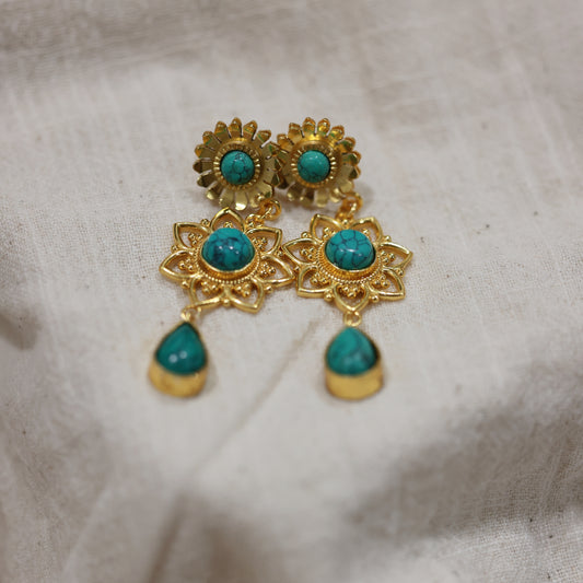 Firoza Phool Earrings