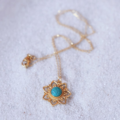 Firoza Phool Pendent with chain