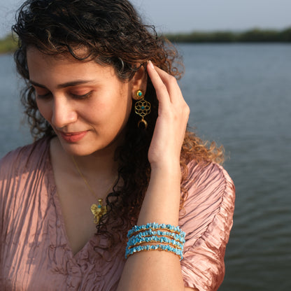 Firoza tumble bangle - Pair