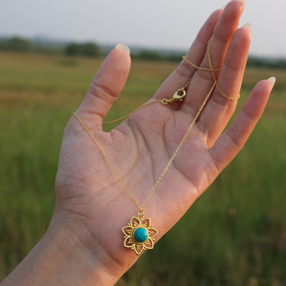 Firoza Phool Pendent with chain