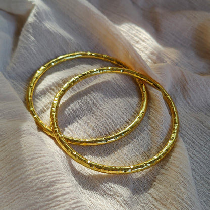 Roshni Hammered Bangle - Pair
