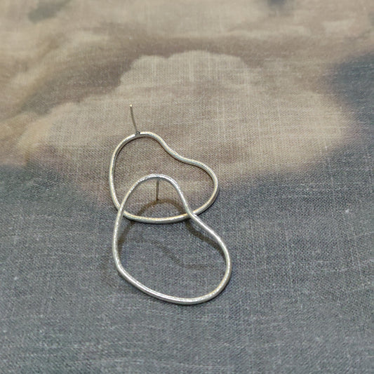 Amoeba Earrings - silver plated