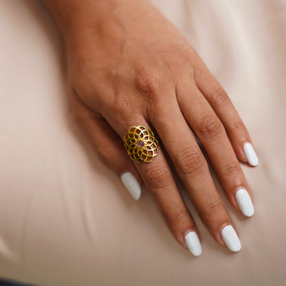 Mandala Jamun ring - Adjustable