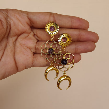Jamun mandala earrings