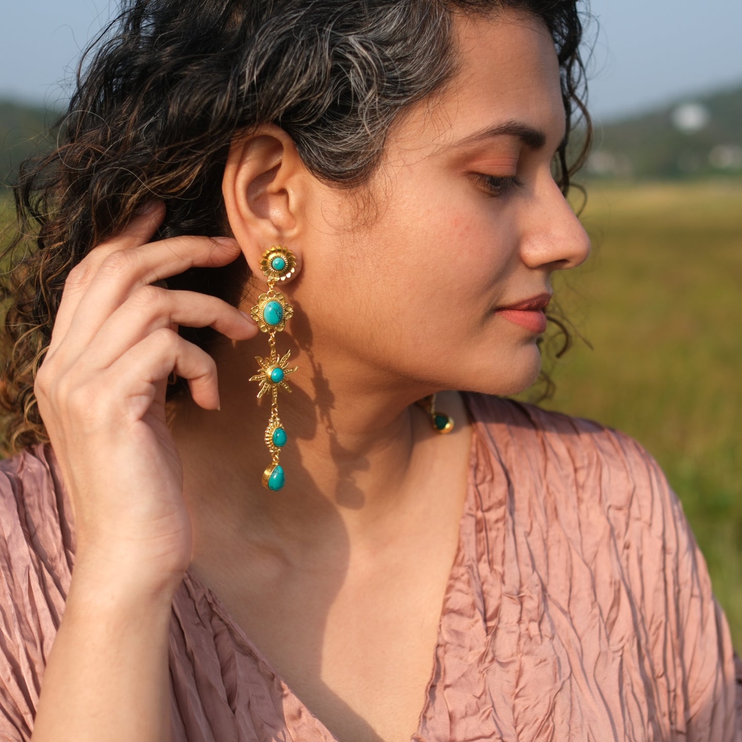 Firoza Statement Earrings